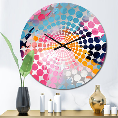 «Colorful Paint Swirl Bliss - Horloge murale abstraite»