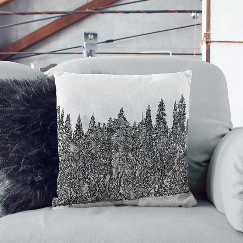 Square Throw Cushion, Black, 40cm H x 40cm W x 15cm D