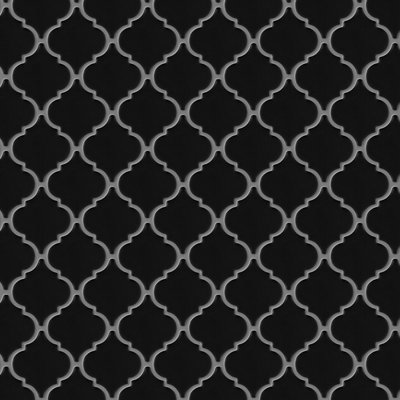 Hudson Tangier Matte Black 12-3/8" x 12-3/8" Porcelain Mosaic Floor and Wall Tile