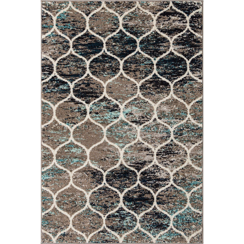 Geometric Indoor Rug, Rectangle 4' x 6'