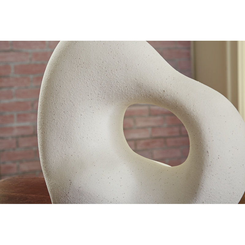 Off-White Ceramic Contemporary Sculpture, 11" Height