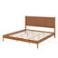 Cadre de lit plateforme Mid-Century moderne avec tête de lit en cuir tissé à la main-133276409-133276410