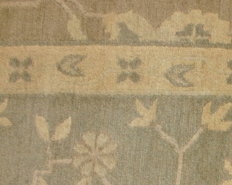 Afshan Wool Oriental Area Rug in Greens/Taupes, Rectangle 8' x 10'