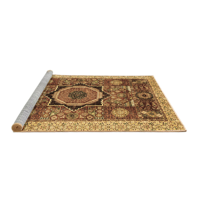 Washable Oriental Indoor Rug, Square 4'