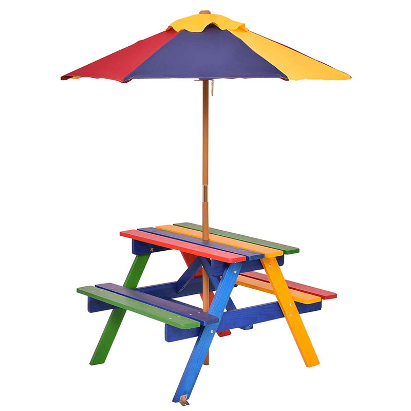 Padilla Kids 2 Piece Rectangular Outdoor Table Or Chair and Chair Set