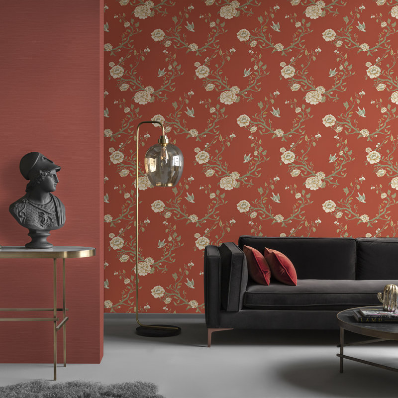 Rouleau de papier peint classique, Rouge, L 393,7 po x l 20,87 po