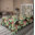 Vert pastel, corail foncé / floral