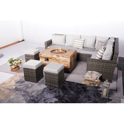 Ensemble de conversation pour 8 personnes avec coussins
