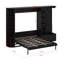 Grand lit escamotable mural peu encombrant avec tablettes de rangement intégrées, lumières DEL intégrées, armoire-lit pliable avec pieds et crochet escamotables dissimulés-130558177