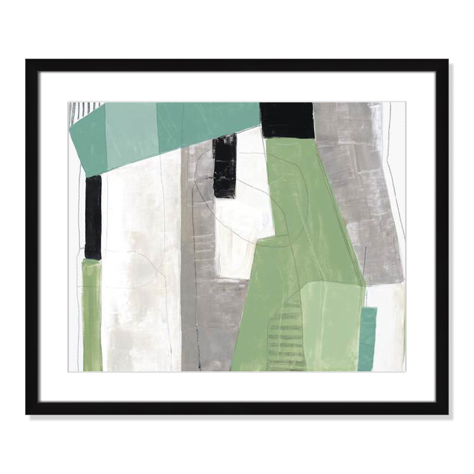 Evergreen Essence by Tom Reeves, White, Black Box Frame - Matted Fine Art Paper Print, 21.5" H x 25.5" W x 1.25" D