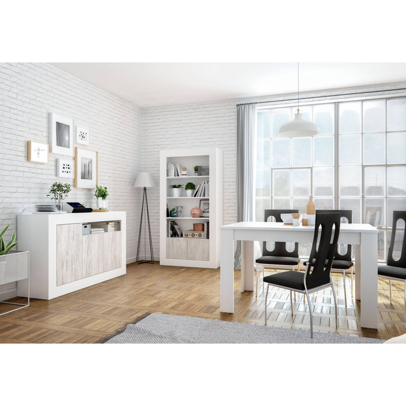 Diyar Extendable Oak Dining Table, 78cm H x 190cm W x 90cm D, White