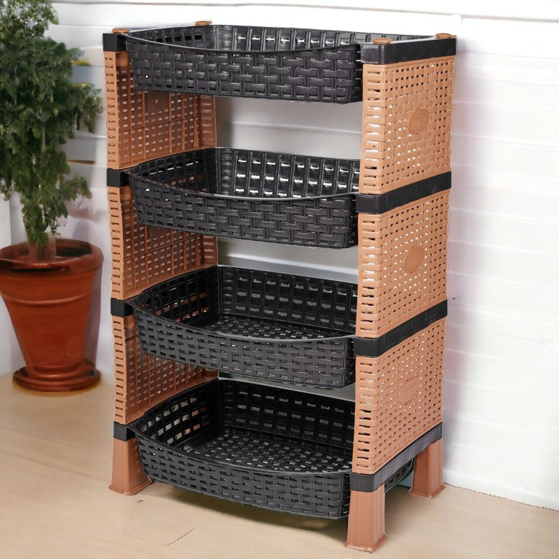 Alexande 41 cm W Storage Rack, Brown/Black