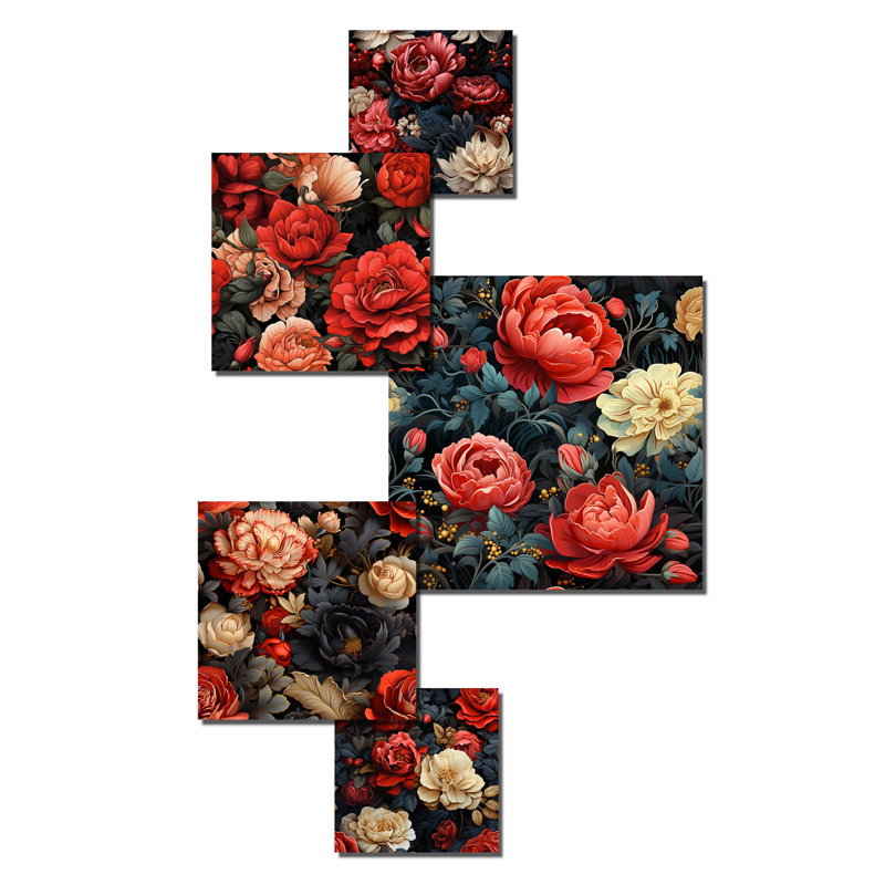 Juliana - ensemble d'art mural floral de 5