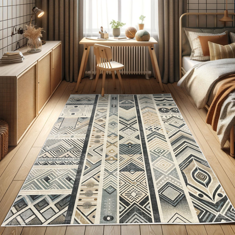 Machine Printed 177cm X 122cm Area Rug