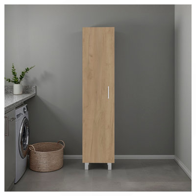 Armoire de rangement en chêne naturel avec tablette fixe