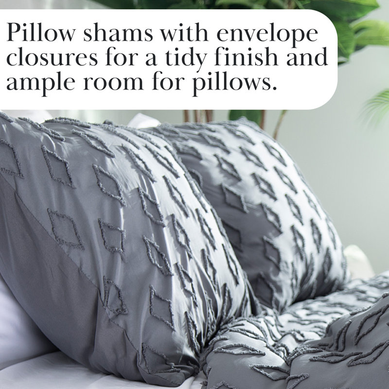 Delta Collection Clipped Jacquard Duvet Cover Set by Southshore Fine Linens, Slate, Twin Duvet Cover + 1 Standard Sham