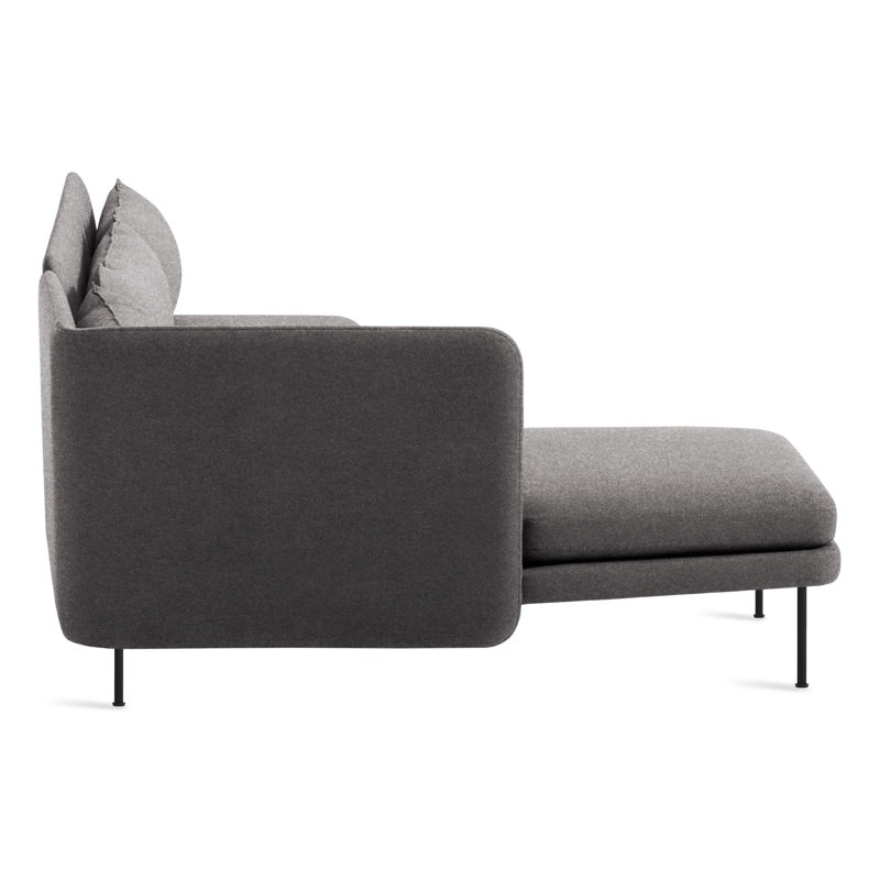 Bloke Chaise Sectional, Tait Stone Textured Basketweave, Left Hand Facing