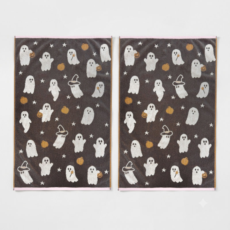 Ghosts Halloween Hand Towels 2pc Set