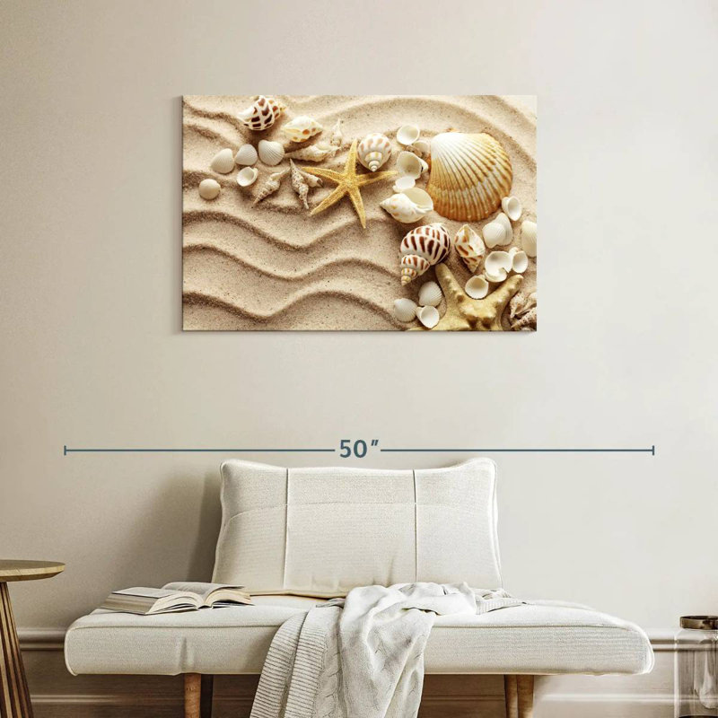 Aletra, coquillages sur les vagues de sable, H 24 po x l 36 po