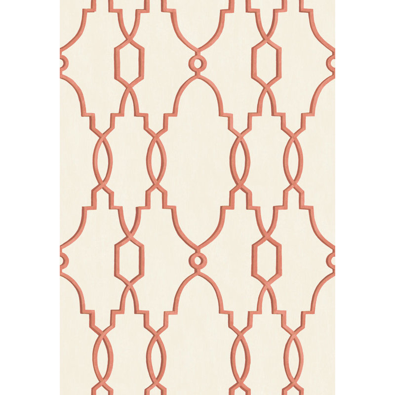 Parterre Geometric Wallpaper Roll, Red