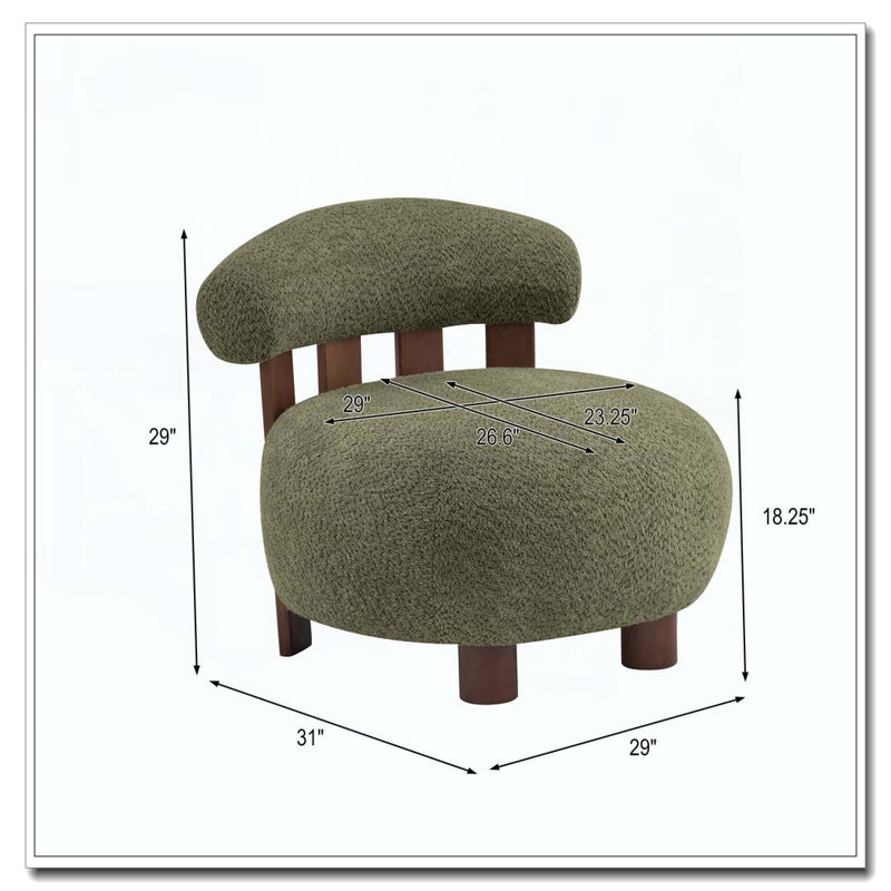 Fauteuil d'appoint en tissu Bouble, Vert olive