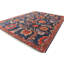 Tapis rouille / bleu marine noué à la main de conception unique de 3 pi 5 po x 4 pi 11 po One-of-a-Kind