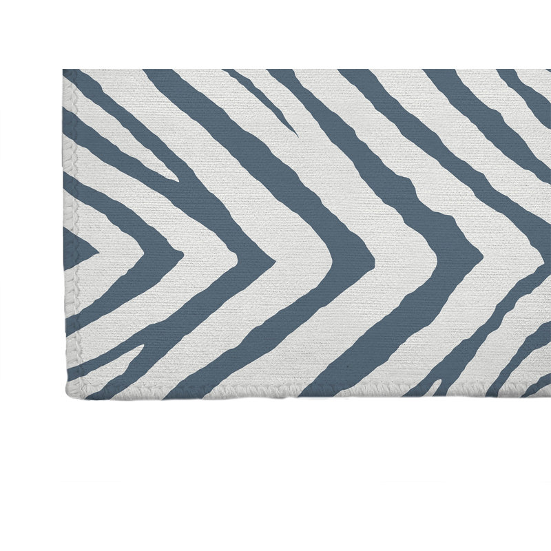Paillasson Zebra, Bleu, L 60 po x L 84 po