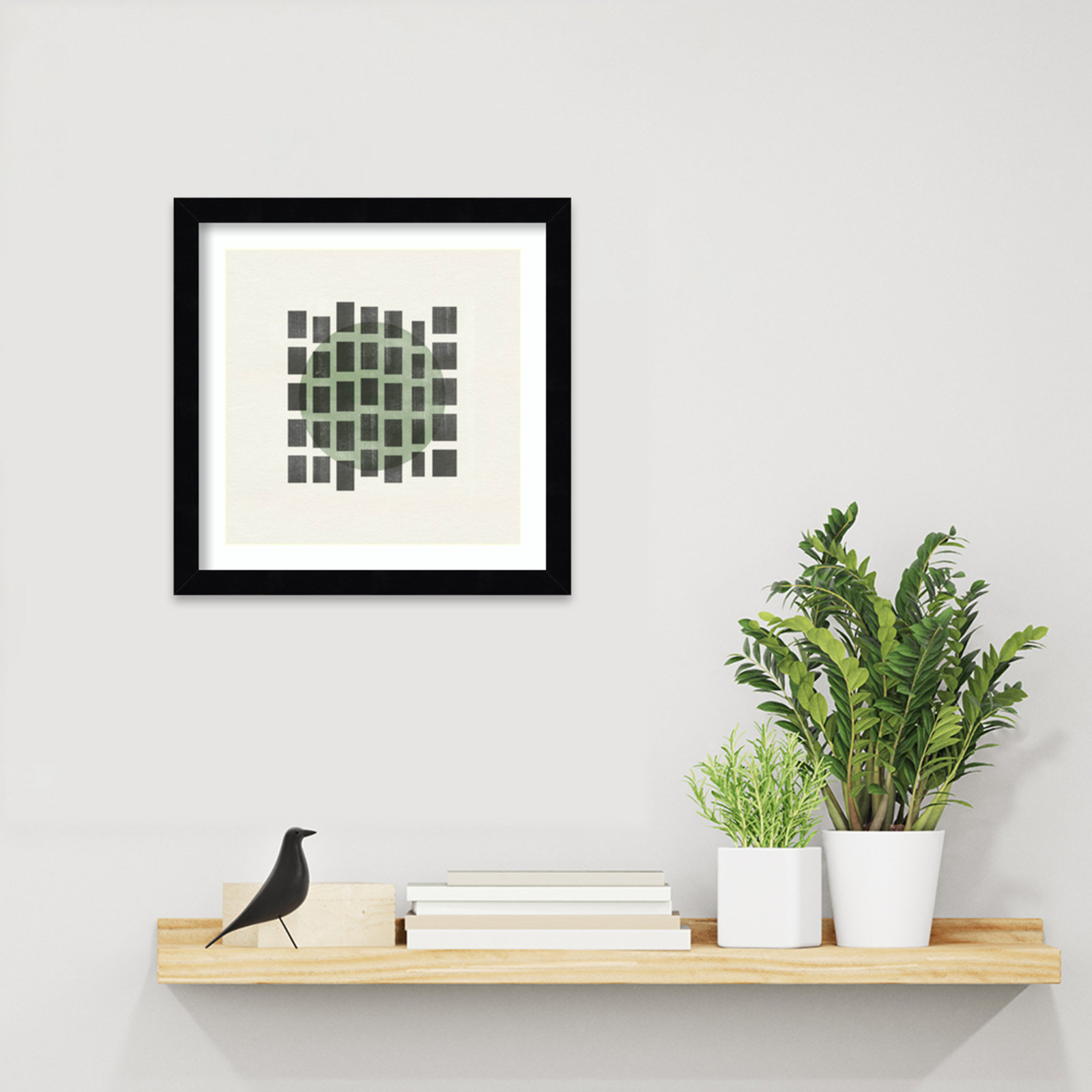 Minimalist Japandi 01 by The MIUUS STUDIO Wood Framed Wall Art Print, Black, 13" H x 13" W