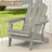 29'' Folding Adirondack Chair, Solid Wood All-Weather Fire Pit Chairs with Pre-Assembled Backrest & Seat Board for Deck Backyard Patio Outdoor, Gray-1591425096