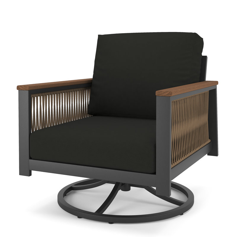 Chaise de terrasse avec coussins Sunbrella Townsend, Toile Sunbrella® noir