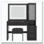 Bureau de coiffeuse 43,5 "avec miroir et lumières