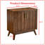 Buffet Mid-Century en noyer moderne avec design cannelé, tablettes réglables et pieds en bois massif - Buffet de rangement pour le salon, la salle à manger, le couloir-1210771817