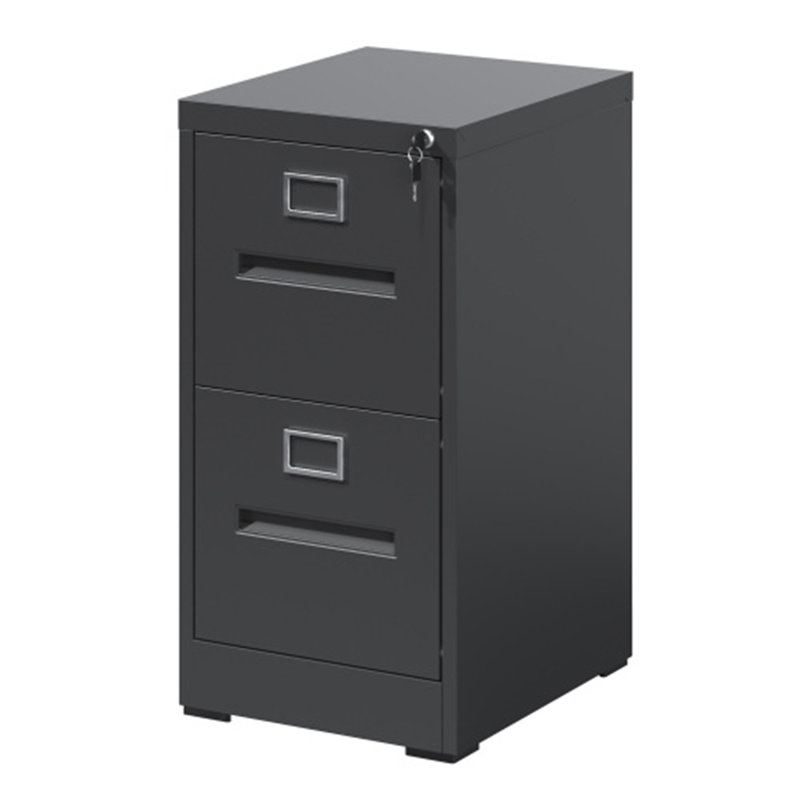 2-Drawer Lockable Metal Vertical File Cabinet for A4/Legal/Letter Size - Office & Home Use, Assembly Required, Black