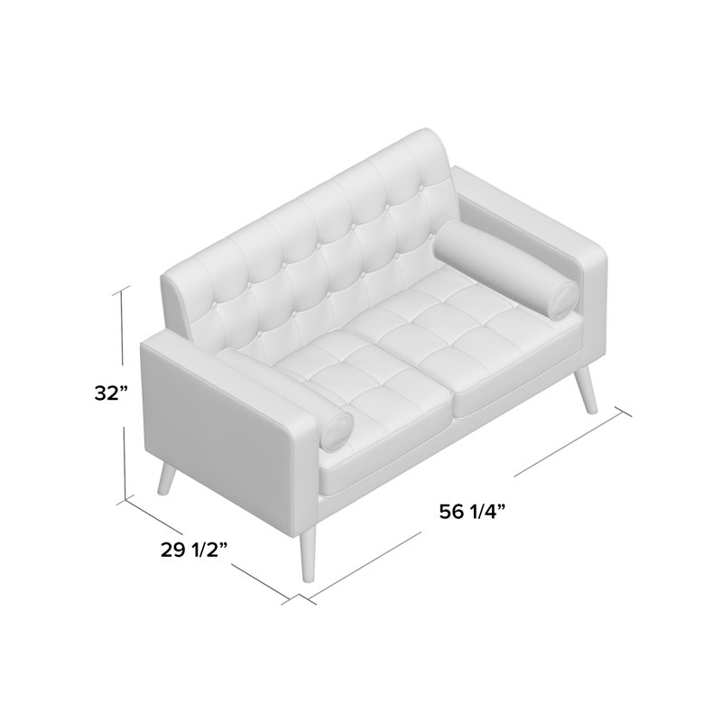 Dannyray Upholstered 56.3'' Loveseat, Light Grey