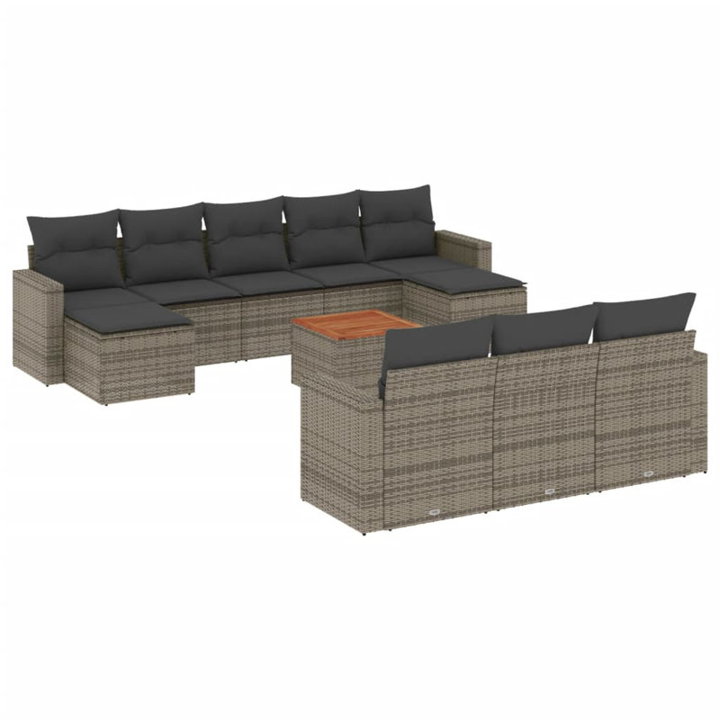  Ensemble de canapé de jardin gris
