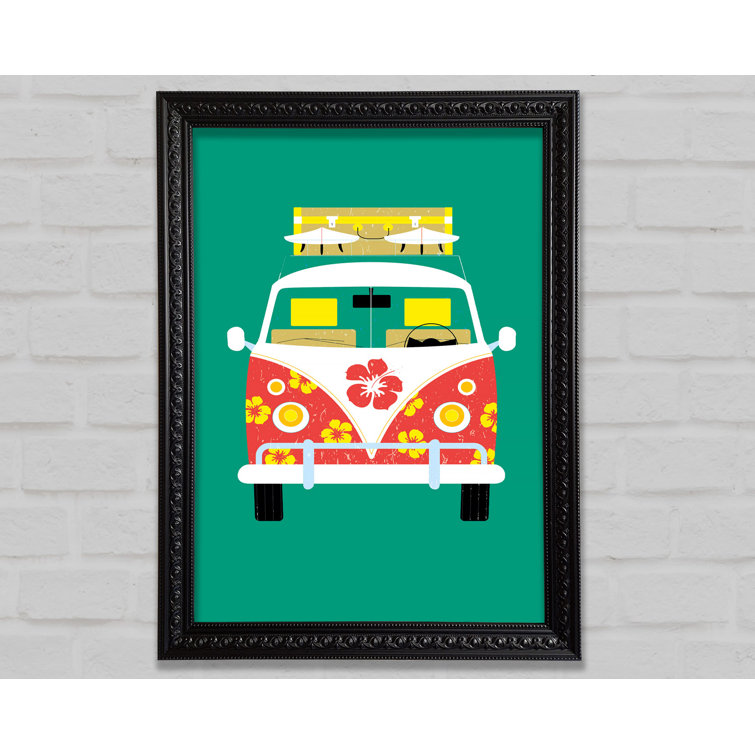 VW Camper Van Hippy - Single Picture Frame Print