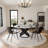 Suzzie Modern Round Turnable Dining Table for 4-6 with Sintered Stone Tabletop, Carbon Steel Base-103232737-103232735