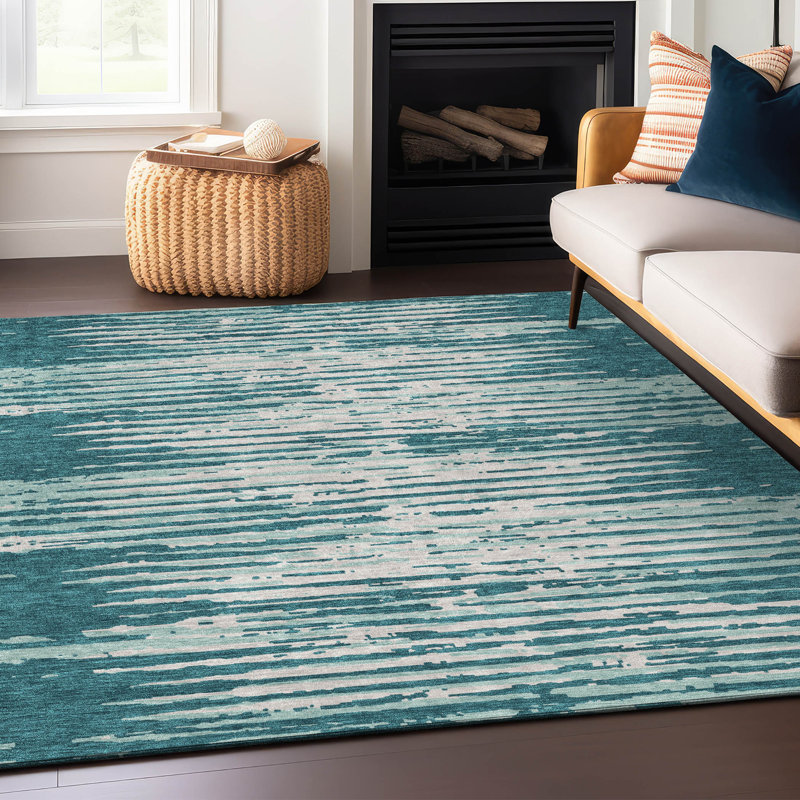Malek Indoor/Outdoor Area Rug with Non-Slip Backing, Rectangle 10' x 14'