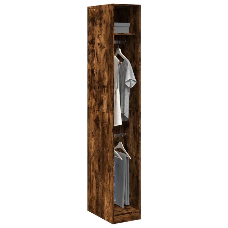 Artressia Manufactured Wood Wardrobe, 30 x 50 x 200 cm, Smoked Oak