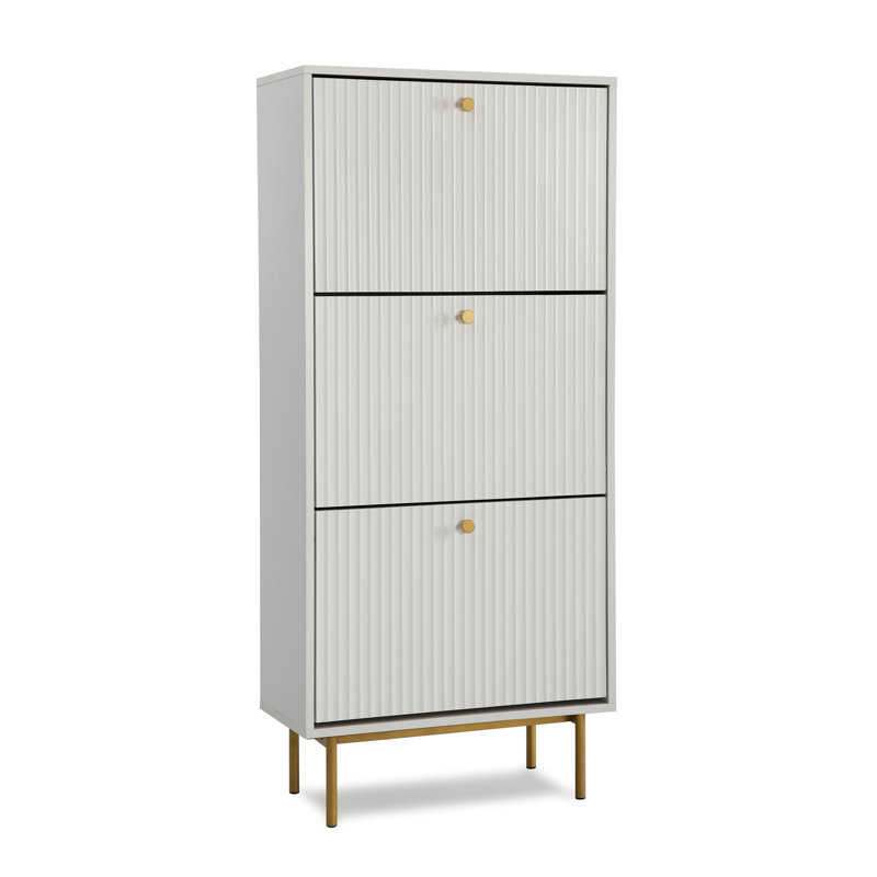 18 Pair Shoe Rack, White