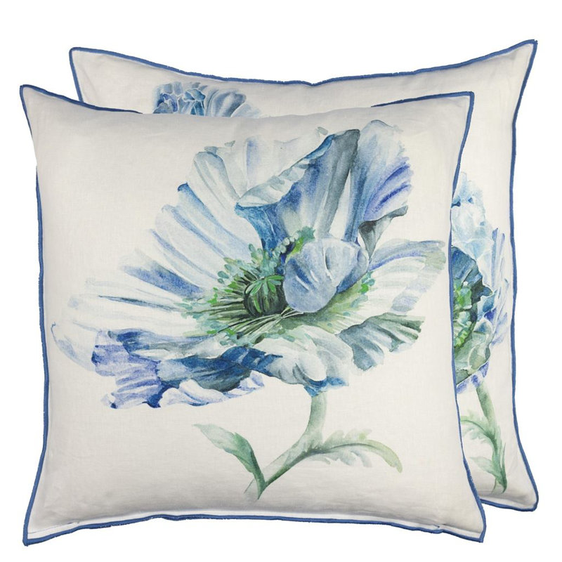 Coquelicot Decorative Pillow, Delft
