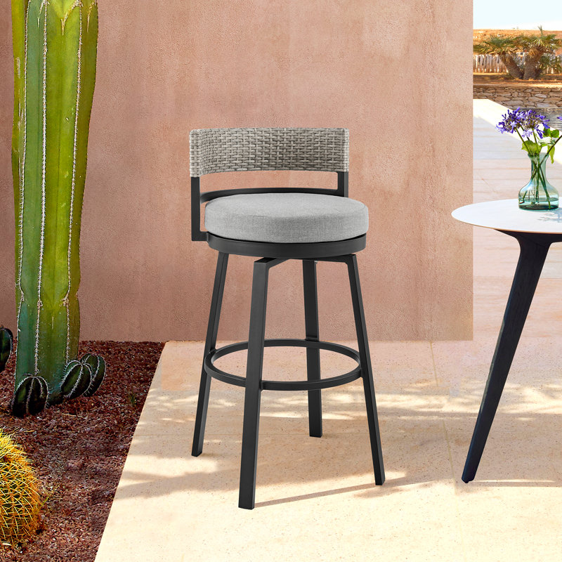 Chave Patio Bar Stool with Cushion, Bar Stool (30" Seat Height)