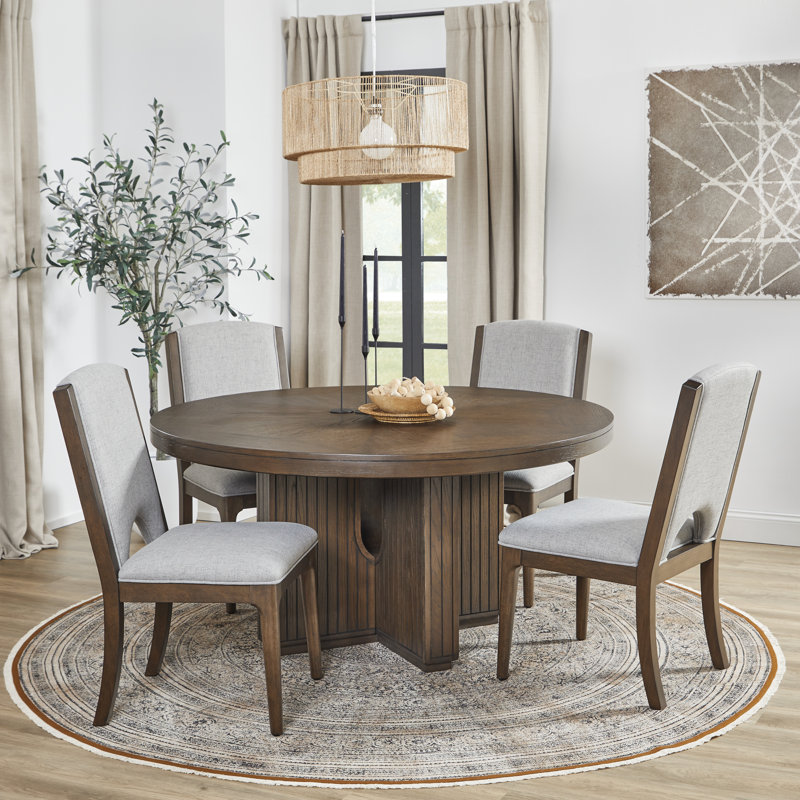 Athens Round Dining Set, 5 Pieces: Table, 4 Chairs