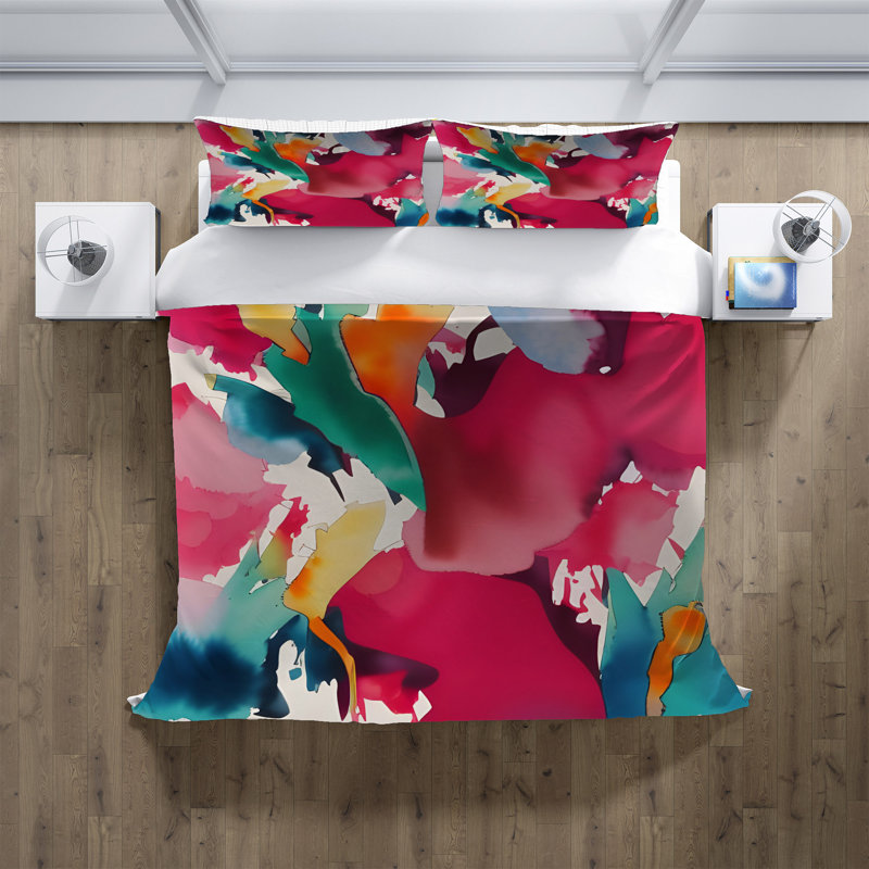Polyester Abstract Duvet Cover, King Duvet Cover + 2 King Shams