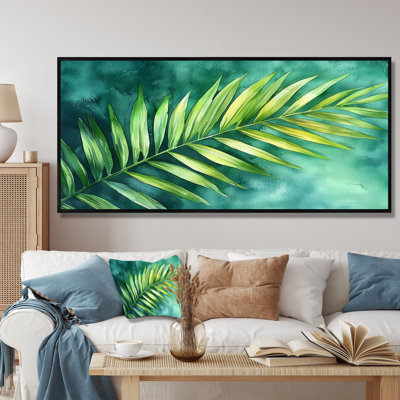 Conchur Green Tropical Palms IV - Art mural de palmiers et palmiers pour le salon