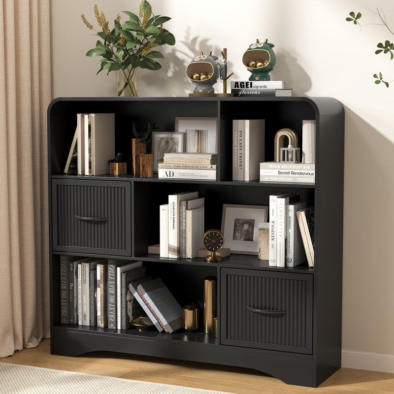 Toy Storage Organizer With 2 Storage Bins,Toy Storage Cabinet, Toy Chest Storage For Playroom, Black, Black