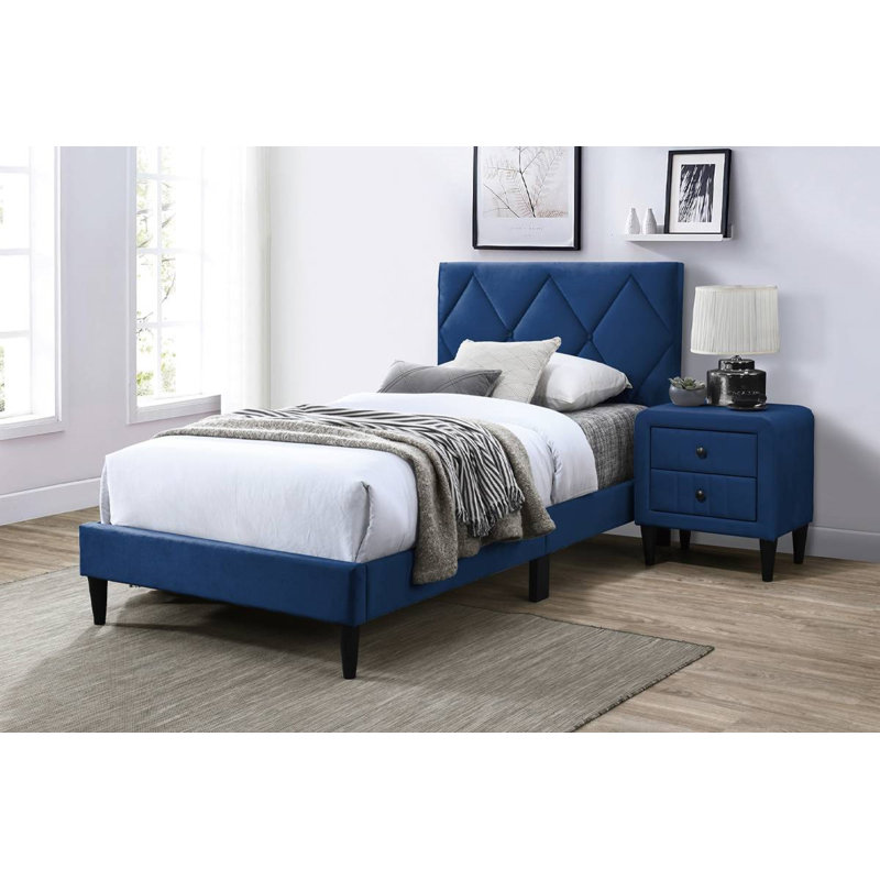 Ensemble de chambre à coucher 2 pièces Sylvia Teri, Simple, Blue