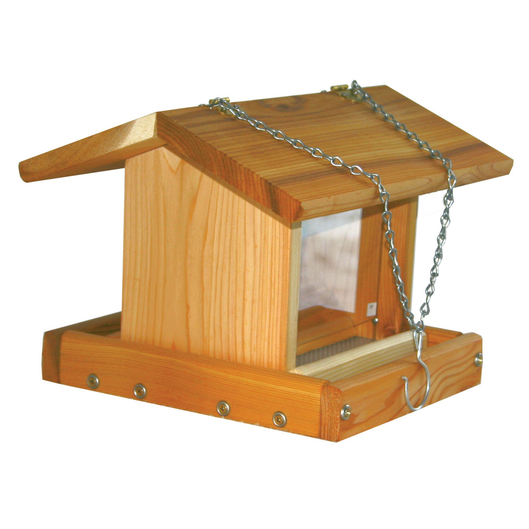 Wood Hanging Hopper Bird Feeder Stovall