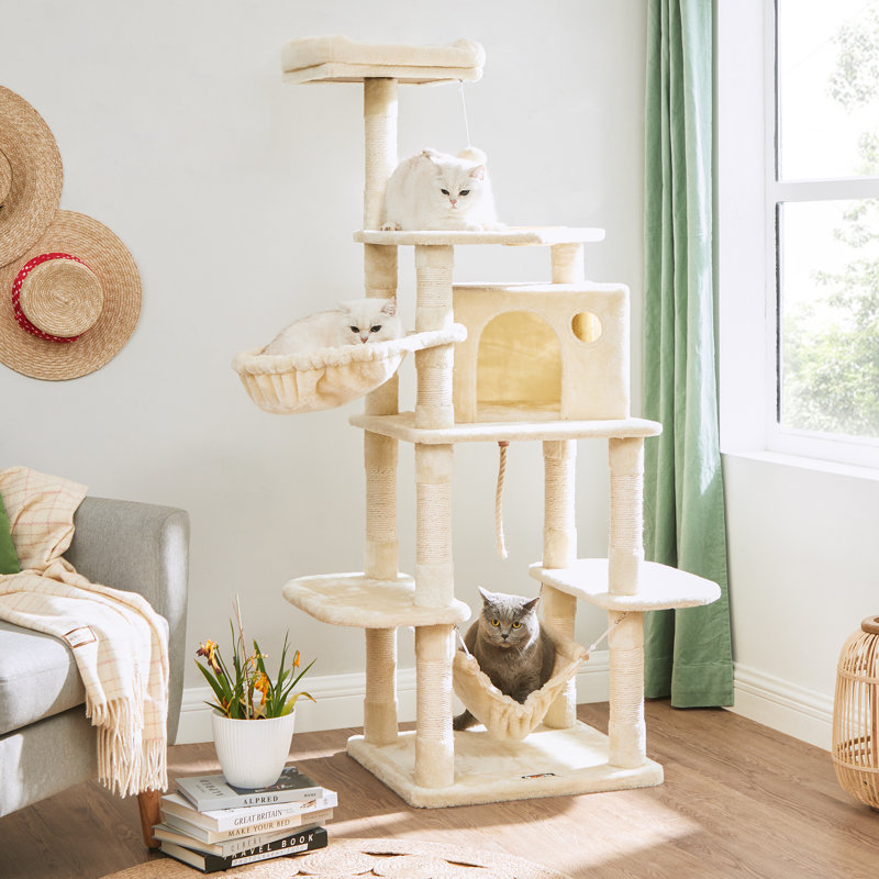 Barking 164cm H Cat Tree, Beige