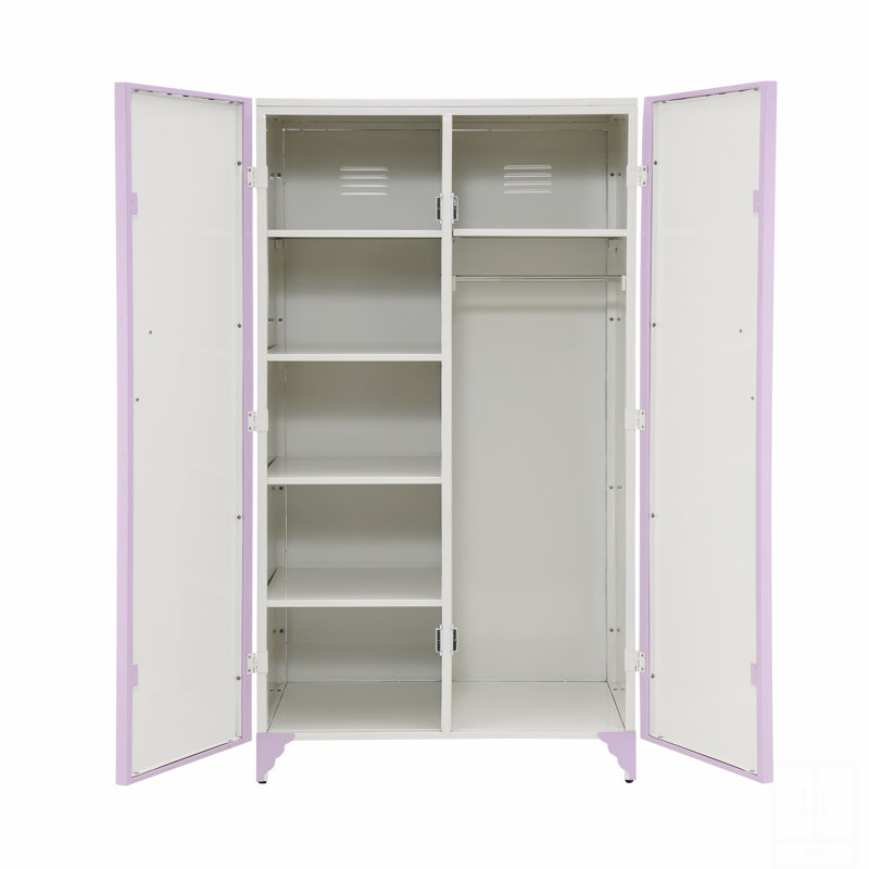 Garde-robe en cuir synthétique à finition mauve
